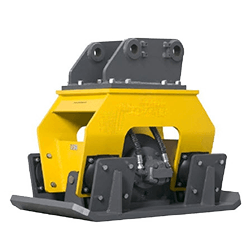 Yellow Digger Compaction Attachment